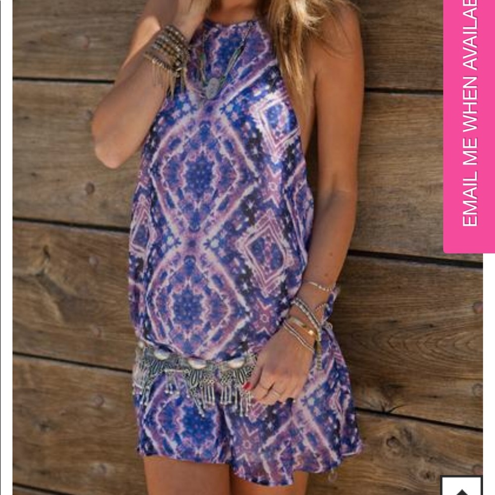 Show Me Your Mumu Katy Halter Dress In Purple Haze